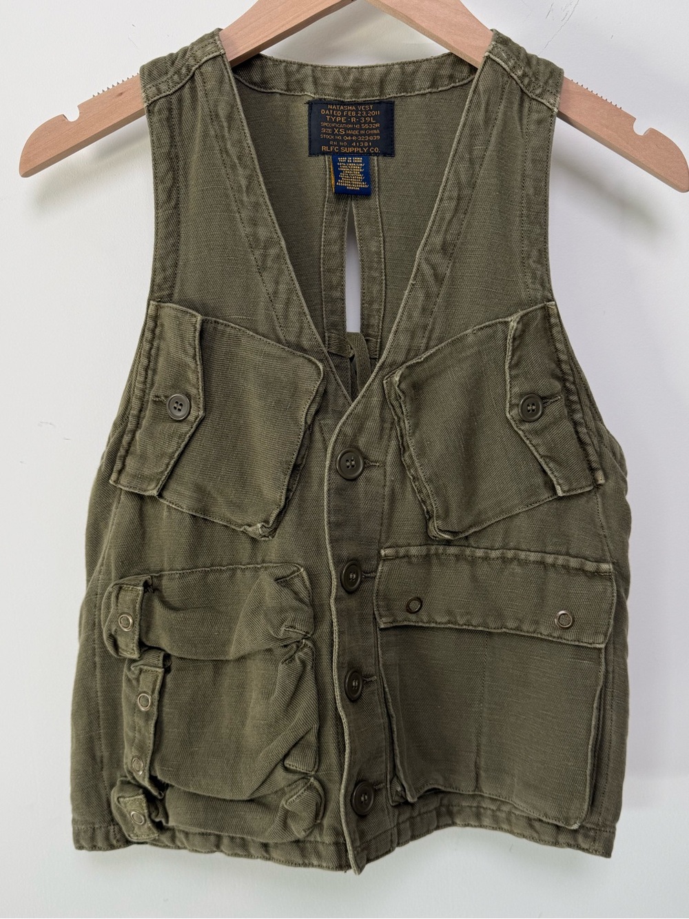 2011 Ralph Lauren RLFC Supply Co. Multi-Pocket Utility Vest NWOT